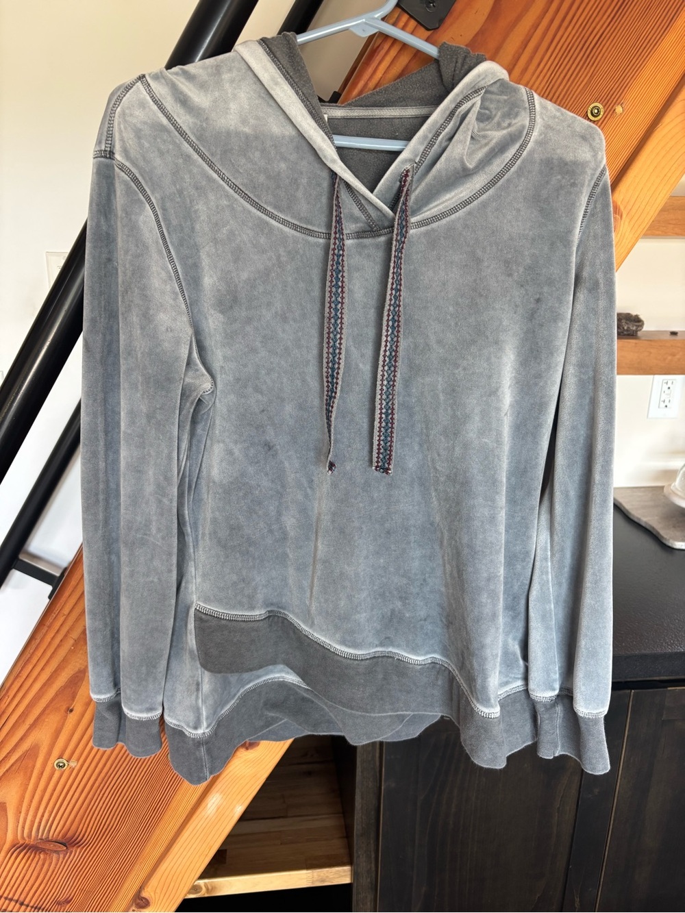 Sundance Asymmetrical Velour Hoodie S